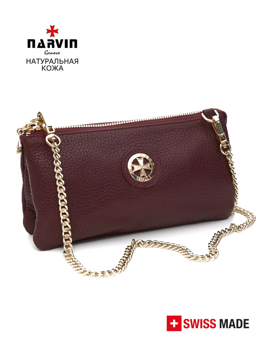 Клатч 9245-Polo Bordo натуральная кожа NARVIN