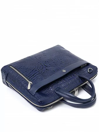 Портфель-сумка 9752-Bambino D.Blue из натуральной кожи NARVIN