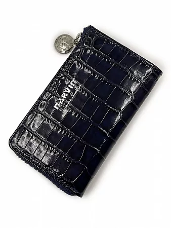Ключница 9278-Croco D.Blue натуральная кожа Narvin