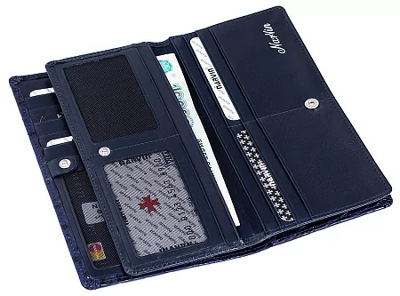  Кошелек 9680-Bambino D.Blue натуральная кожа Narvin из натуральной кожи 