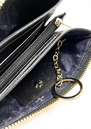 Клатч 9245-Ostrich Black натуральная кожа NARVIN