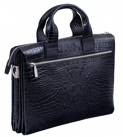 Портфель-сумка 9772-Bambino Black натуральная кожа