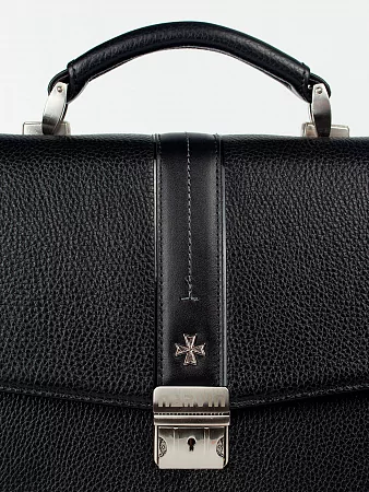 Портфель 9733-Polo Black натуральная кожа NARVIN