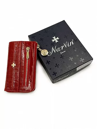 Ключница 9278-Croco Red натуральная кожа Narvin