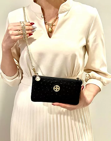 Клатч 9245-Ostrich Black натуральная кожа NARVIN