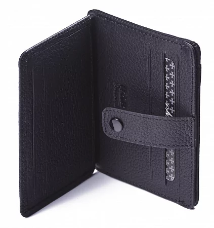 Кредитница картхолдер 9105-Polo Black натуральная кожа Narvin из натуральной кожи