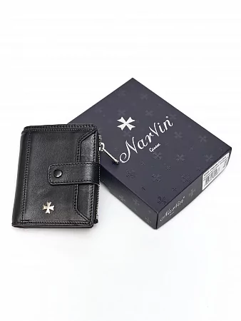 Кошелек картхолдер 9564-Vegetta Black NARVIN натуральная кожа из натуральной кожи