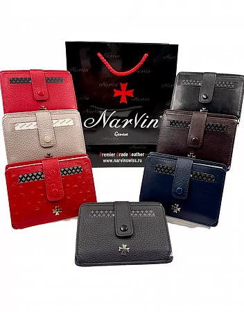 Кредитница картхолдер 9105-Polo Black натуральная кожа Narvin из натуральной кожи