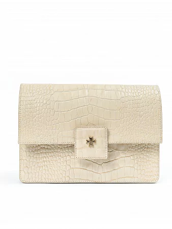 Сумка 9811-Croco Beige натуральная кожа Narvin