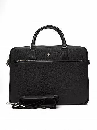 Портфель-сумка 9775-Polo Black натуральная кожа