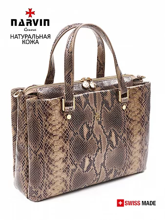 Сумка 9804-Piton Sand натуральная кожа Narvin
