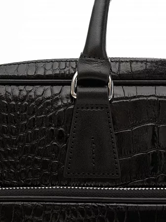 Портфель-сумка 9775-Croco Black натуральная кожа