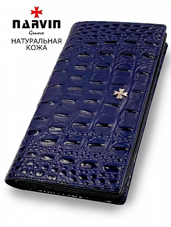  Кошелек 9680-Bambino D.Blue натуральная кожа Narvin из натуральной кожи 