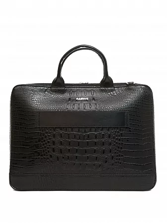 Портфель-сумка 9743-Bambino Black натуральная кожа
