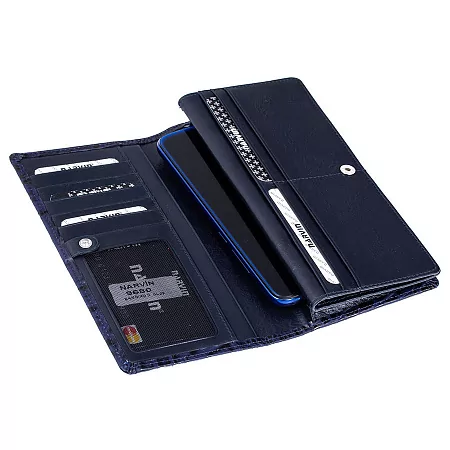 Кошелек 9680-Anaconda D.Blue натуральная кожа Narvin