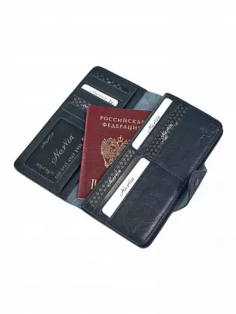 Кошелек 9650-Polo D.Blue натуральная кожа Narvin