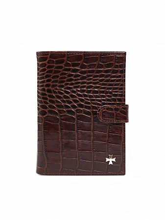 Обложка для автодокументов  9175-Croco Brown натуральная кожа Narvin
