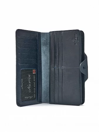 Кошелек 9650-Polo D.Blue натуральная кожа Narvin