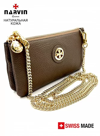 Клатч 9245-Polo Brown натуральная кожа NARVIN
