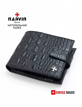  Портмоне 9683-Bambino Black из натуральной кожи NARVIN из натуральной кожи 