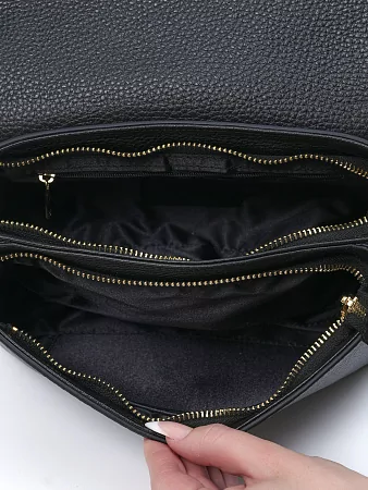 Сумка женская 9818-Polo Black NARVIN натуральная кожа