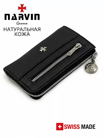 Ключница 9278-Polo Black натуральная кожа Narvin