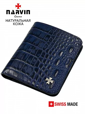  Кошелек 9654.Bambino D.Blue натуральная кожа Narvin из натуральной кожи 