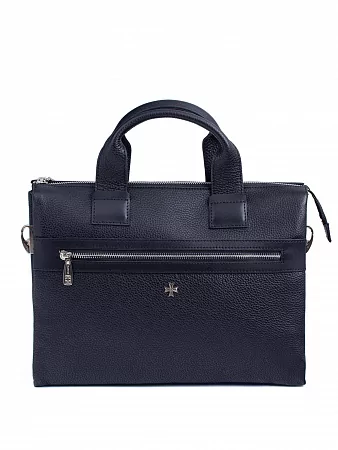 Портфель-сумка 9772-Polo Black натуральная кожа