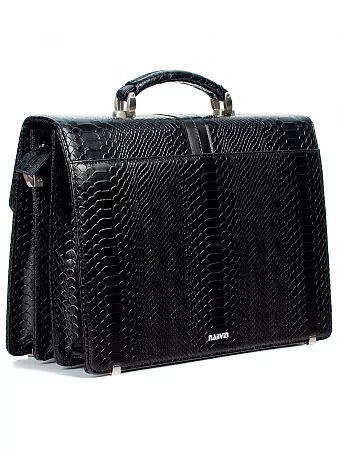 Портфель 9733-Anaconda Black натуральная кожа NARVIN