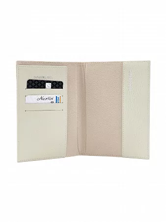 Обложка для паспорта 9161-Croco Beige NARVIN натуральная кожа