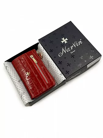Ключница 9278-Croco Red натуральная кожа Narvin