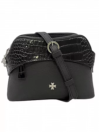 Сумка 9814-Polo Black / Croco натуральная кожа Narvin