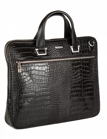 Сумка портфель 9751-Aligro Black  из натуральной кожи NARVIN