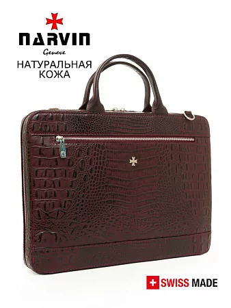 Портфель-сумка 9743-Bambino Burgundy натуральная кожа