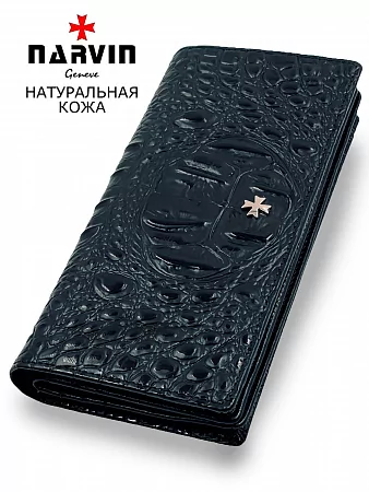  Кошелек 9680-Bambino Black натуральная кожа Narvin из натуральной кожи 