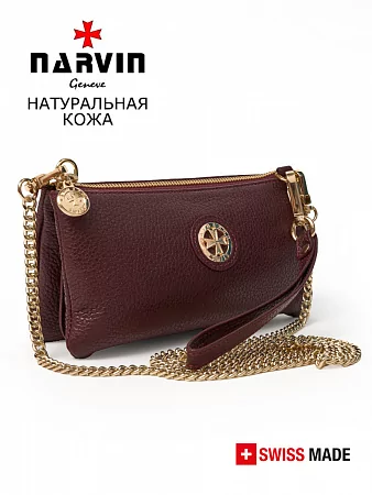 Клатч 9245-Polo Bordo натуральная кожа NARVIN