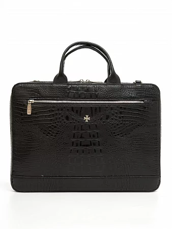 Портфель-сумка 9743-Bambino Black натуральная кожа