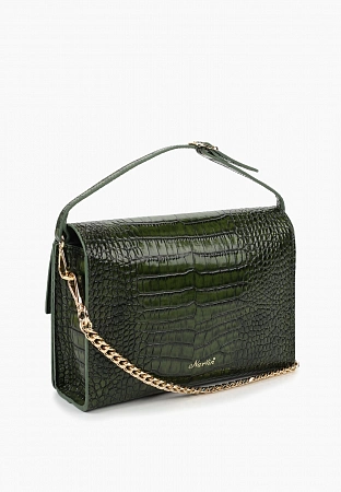 Сумка 9811-Croco Green натуральная кожа Narvin