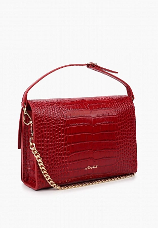 Сумка 9811-Croco Red натуральная кожа Narvin