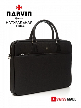 Портфель-сумка 9775-Polo Black натуральная кожа