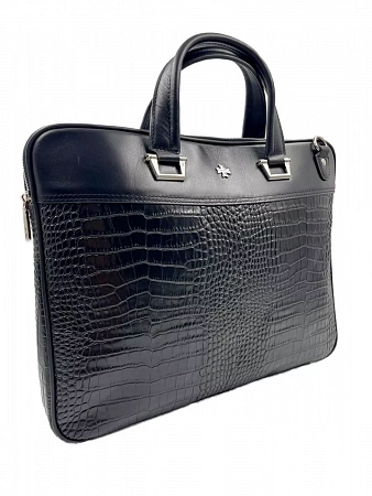 Сумка портфель 9751-Aligro Black  из натуральной кожи NARVIN