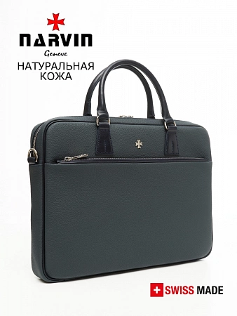 Портфель-сумка 9775-Polo D.Blue натуральная кожа