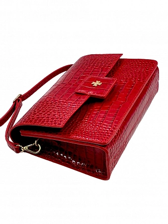 Сумка 9811-Croco Red натуральная кожа Narvin