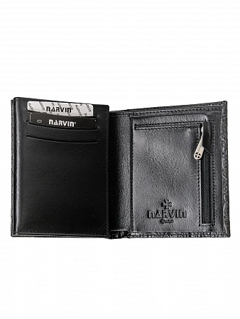  Кошелек портмоне 9621-Bambino Black натуральная кожа Narvin из натуральной кожи 