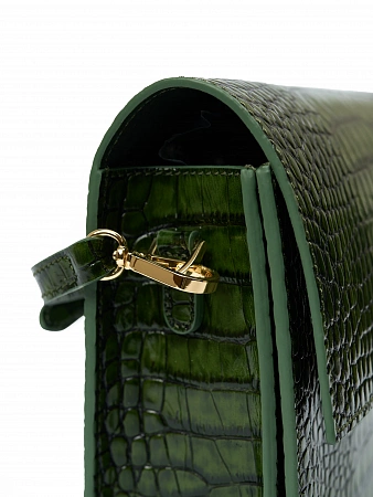 Сумка 9811-Croco Green натуральная кожа Narvin